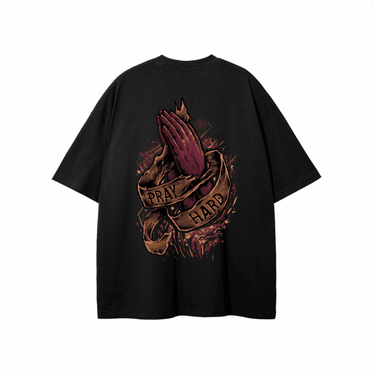 Pray Hard - T Shirt - Image 3