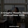 Young woman browsing graphic hoodies in boutique
